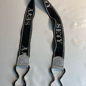 Playboy bunny stretch black glitter belt